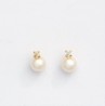 Pendientes bebé oro 18K con circonita y perla 5mm