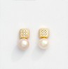 Pendientes oro 18K multicirconita y perla cultivada