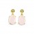Pendientes largos de plata con piedra rosa