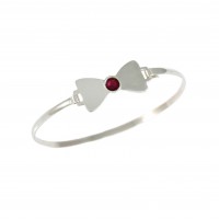 Pulsera rígida de plata pajarita