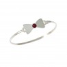Pulsera rígida de plata pajarita