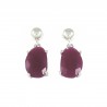 Pendientes largos de plata con piedra