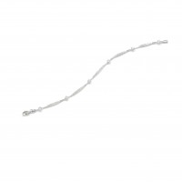 Pulsera semirrigida oro blanco 18K con circonitas en garra