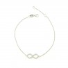 Pulsera oro blanco 18K infinito y cadena rolo