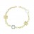 Pulsera mujer oro bicolor 18K adorno flor