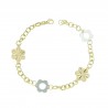 Pulsera mujer oro bicolor 18K adorno flor