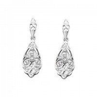 Pendientes largos dos partes circonita 2,8 mm