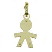 Colgante oro amarillo 18K niño doble chapa
