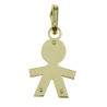 Colgante oro amarillo 18K niño doble chapa