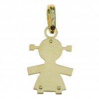Colgante oro amarillo 18K niña doble chapa