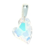 Colgante corazón de swarovski y asa de plata 925 mls