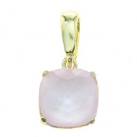 Colgante plata 925 mls y swarovski rosa