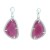 Pendientes dos cuerpos plata 925 mls piedra roja