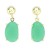 Pendientes dos cuerpos plata 925 mls chapados en oro piedra verde