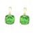 Pendientes plata 925 mls chapado en oro y swarovski esmeralda