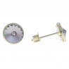 Pendientes redondos plata 925 mls swarovski amatista