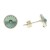 Pendientes redondos plata 925 mls swarovski verde