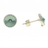 Pendientes redondos plata 925 mls swarovski verde