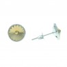 Pendientes redondos plata 925 mls swarovski topacio