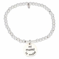 Pulsera bolas plata 1ª Ley Mi mami la mejor