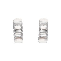 Pendientes oro blanco 18 Ktes con circonitas baguette