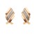 Pendientes oro 18 Ktes tricolor con circonitas y greca