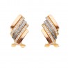 Pendientes oro 18 Ktes tricolor con circonitas y greca