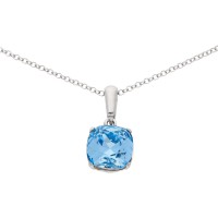 Colgante con cadena plata 925 mls y swarovski aguamarina