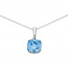 Colgante con cadena plata 925 mls y swarovski aguamarina