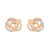 Pendientes nudo oro 18 Ktes tricolor con circonitas