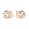 Pendientes nudo oro 18 Ktes tricolor con circonitas