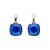 Pendientes plata rodiada 925 mls y swarovski azul