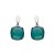 Pendientes plata rodiada 1ª Ley y Swarovski verde océano