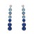 Pendientes riviere plata rodiada 1ª Ley con Swarovski aguamarina y zafiro