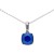 Colgante plata con piedra swarovski azul