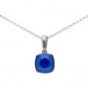 Colgante plata con piedra swarovski azul