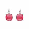 Pendientes plata rodiada 1ª Ley y Swarovski rojo
