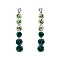 Pendientes riviere plata rodiada 1ª Ley con Swarovski esmeralda
