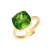 Anillo plata 1ª Ley chapado en oro con swarovski esmeralda