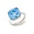 Anillo plata 925 mls con swarovski aguamarina