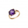 Sortija oro 18 Ktes con amatista talla briolet