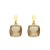 Pendientes plata 1ª Ley chapados en oro y Swarovski ámbar