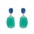 Pendientes plata rodiada 1ª ley swarovski zafiro y piedra natural verde