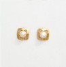 Pendientes oro 18K cuadrado con perla