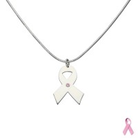 Colgante plata rodiada primera ley lazo con swarovski rosa