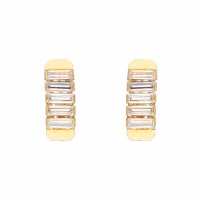 Pendientes oro amarillo 18 Ktes con circonitas baguette