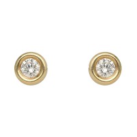 Pendientes chatón oro 18K con circonita