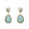 Pendientes oro amarillo 18K piedra hidrotermal