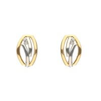 Pendientes señora oro 18 Ktes bicolor con circonitas