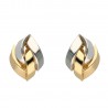 Pendientes oro bicolor 18Ktes cuatro bandas